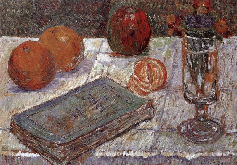 Paul Signac The still life having book and oranges china oil painting image